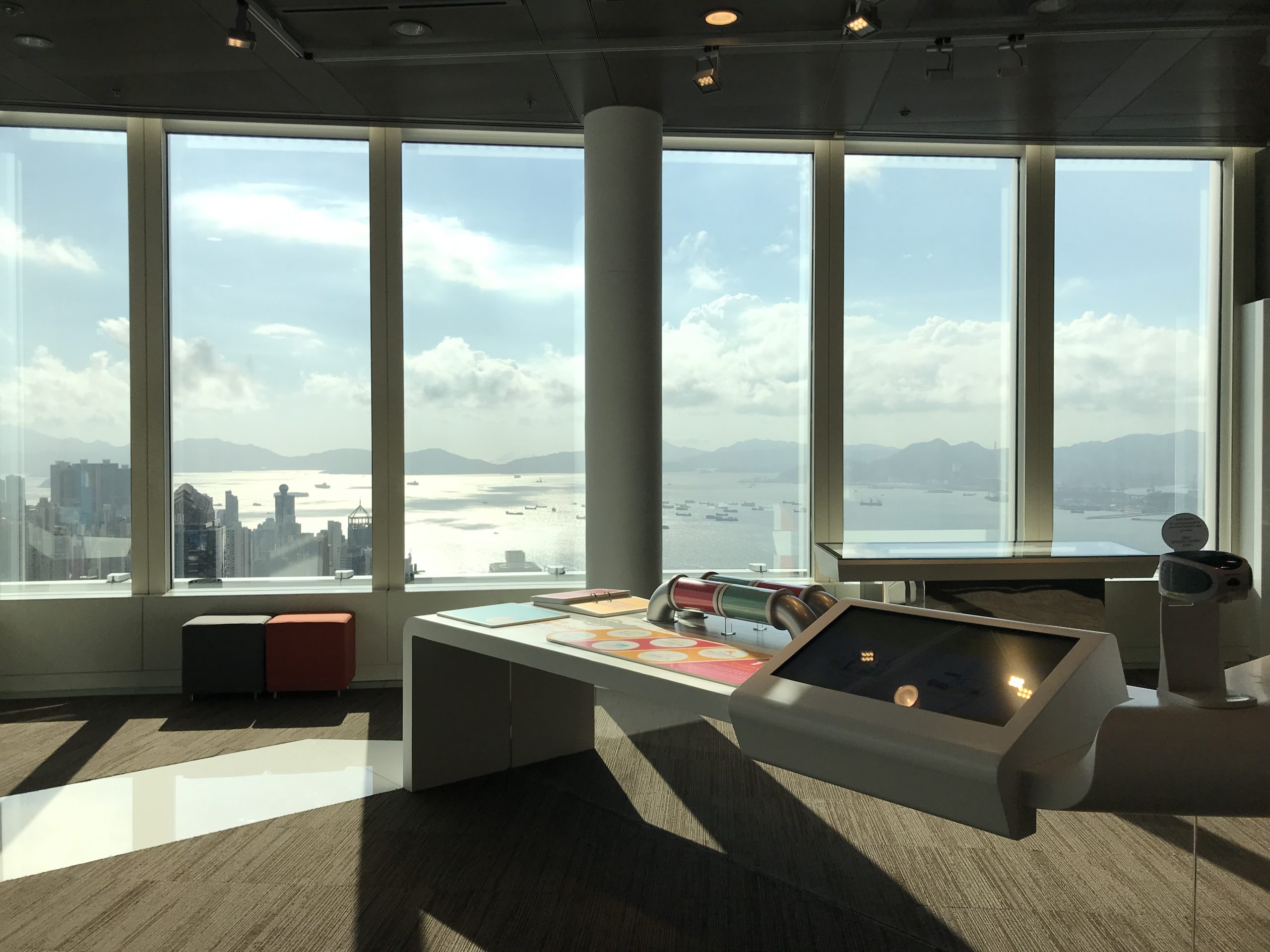 Immerse in the captivating skyline view from HKMA Information Centre